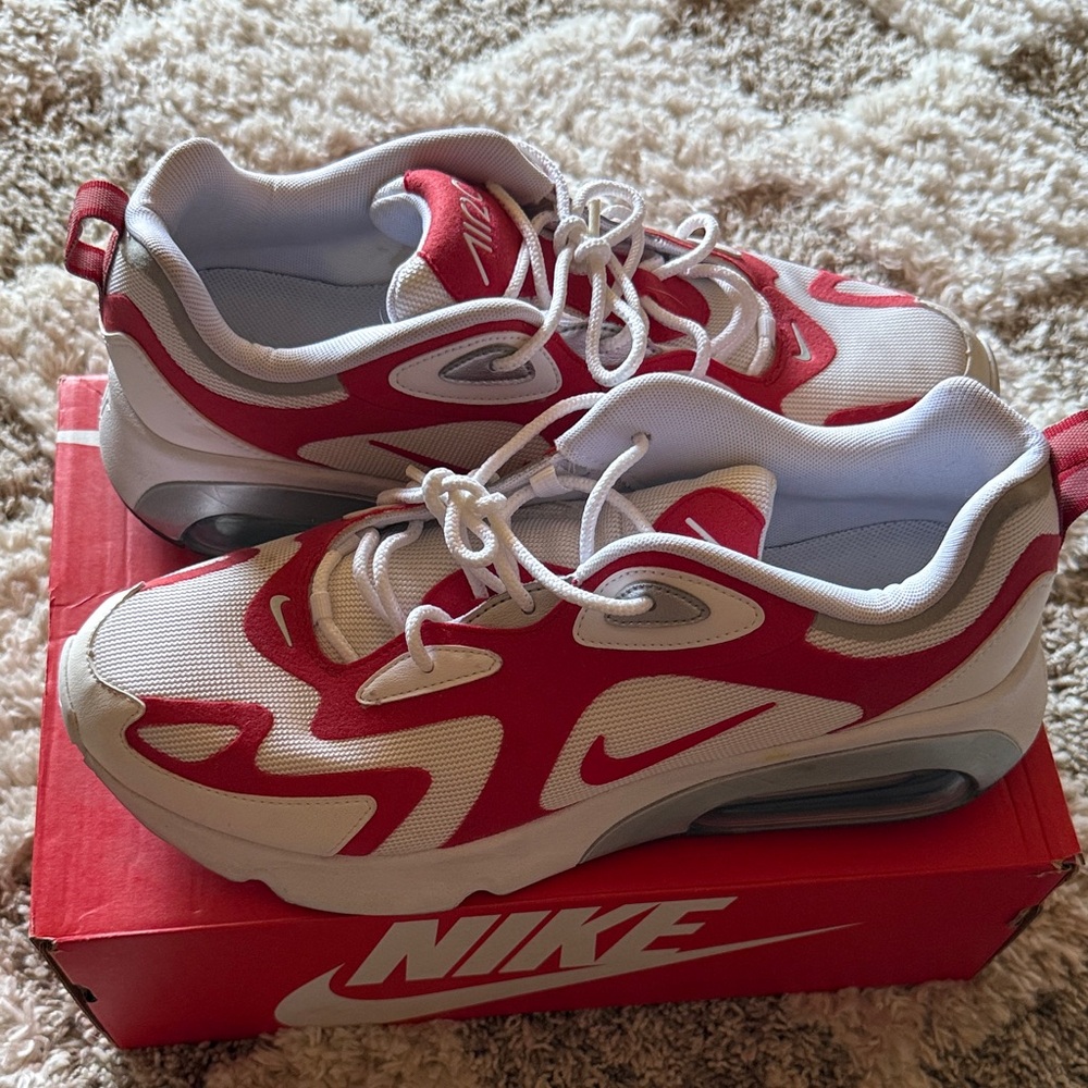 Nike Mens Red and White Air Max Sneakers
